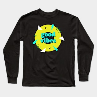 Good vibes retro music disc Long Sleeve T-Shirt